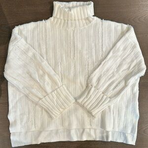 Distressed Turtleneck Sweater